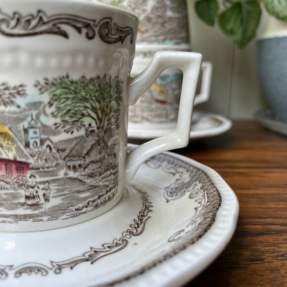 Shakespeare's Sonets Kensington Anne Hathaway 4 Ironstone Pair Cups & Saucers - Picture 7 of 16